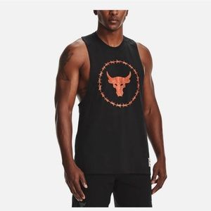 Men Project Rock Charged Tank Top L stringer black orange   1361623-001